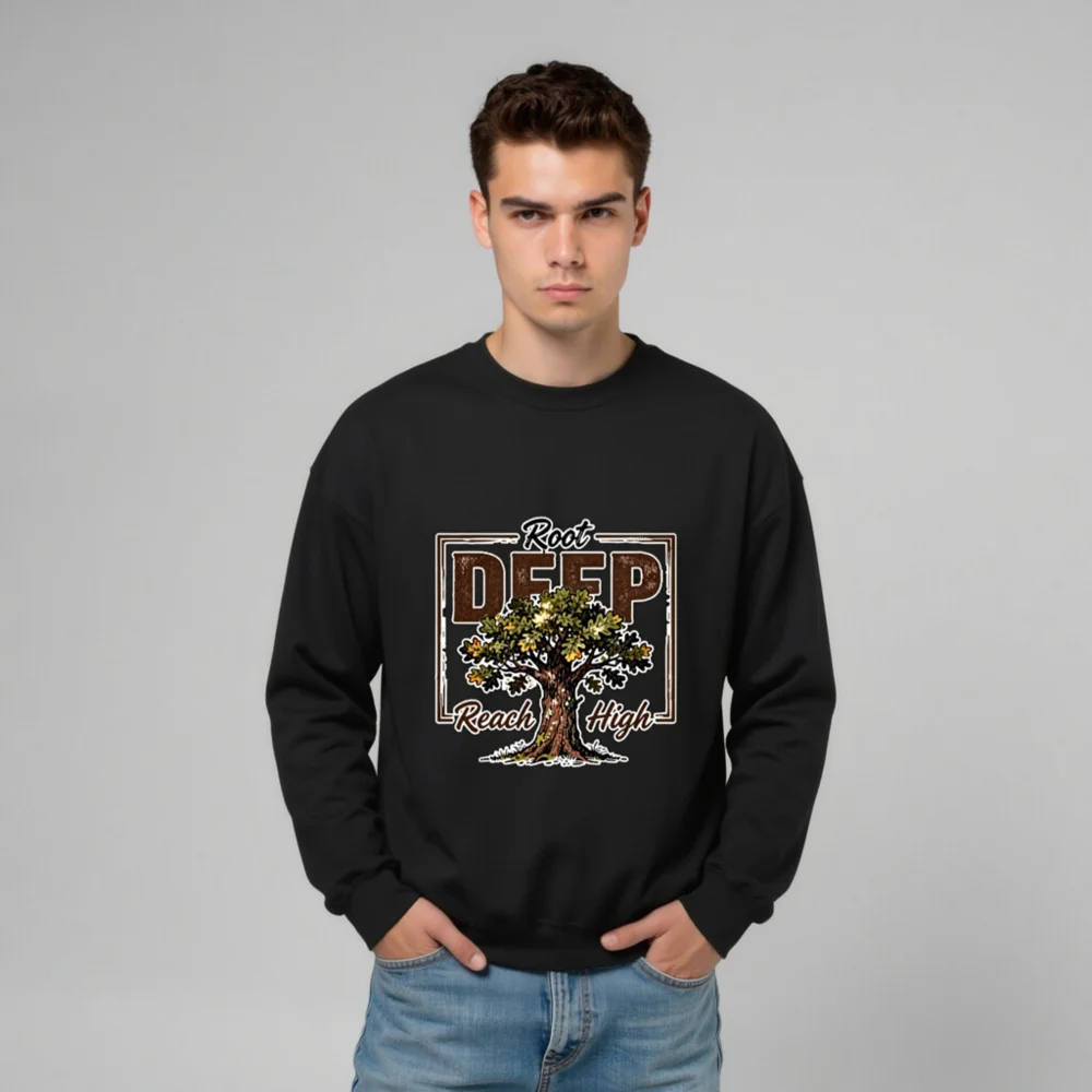 Root Deep Reach High Unisex Crewneck Sweatshirt - Image 9