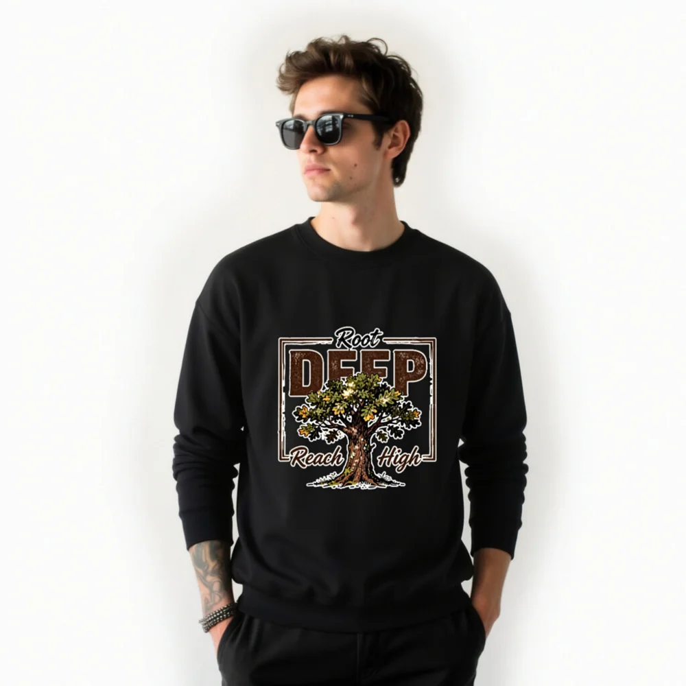 Root Deep Reach High Unisex Crewneck Sweatshirt - Image 10