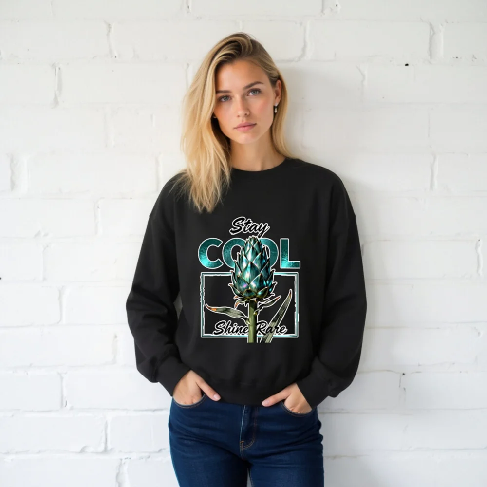 Stay Cool Shine Rare Artichoke Graphic Sweatshirt - Unisex Crewneck - Image 2