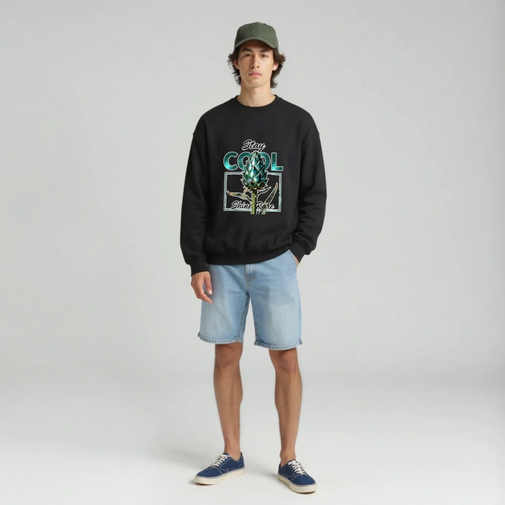 Stay Cool Shine Rare Artichoke Graphic Sweatshirt - Unisex Crewneck - Image 3