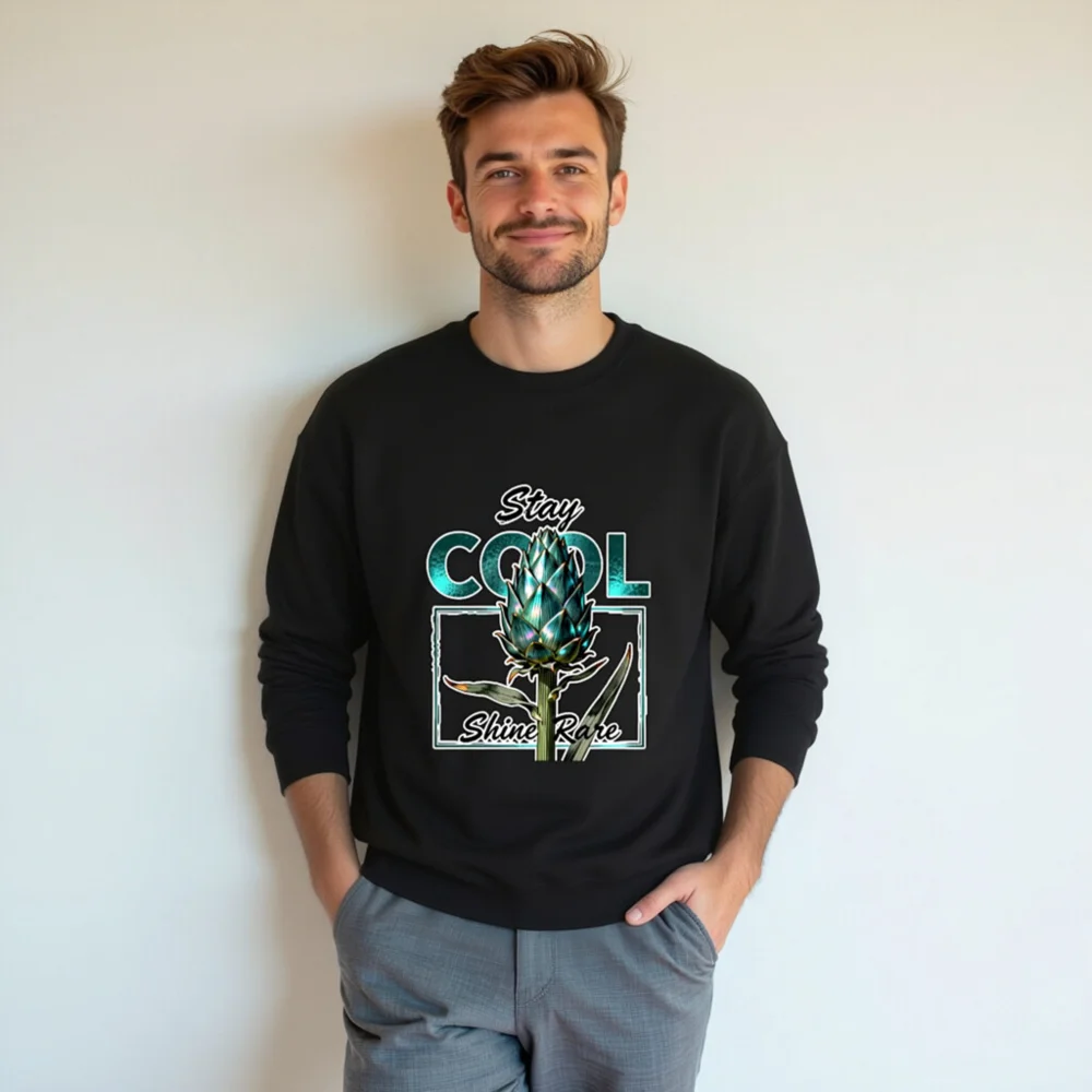Stay Cool Shine Rare Artichoke Graphic Sweatshirt - Unisex Crewneck - Image 6