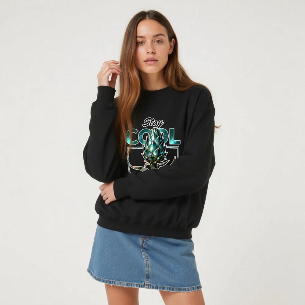 Stay Cool Shine Rare Artichoke Graphic Sweatshirt - Unisex Crewneck - Image 7
