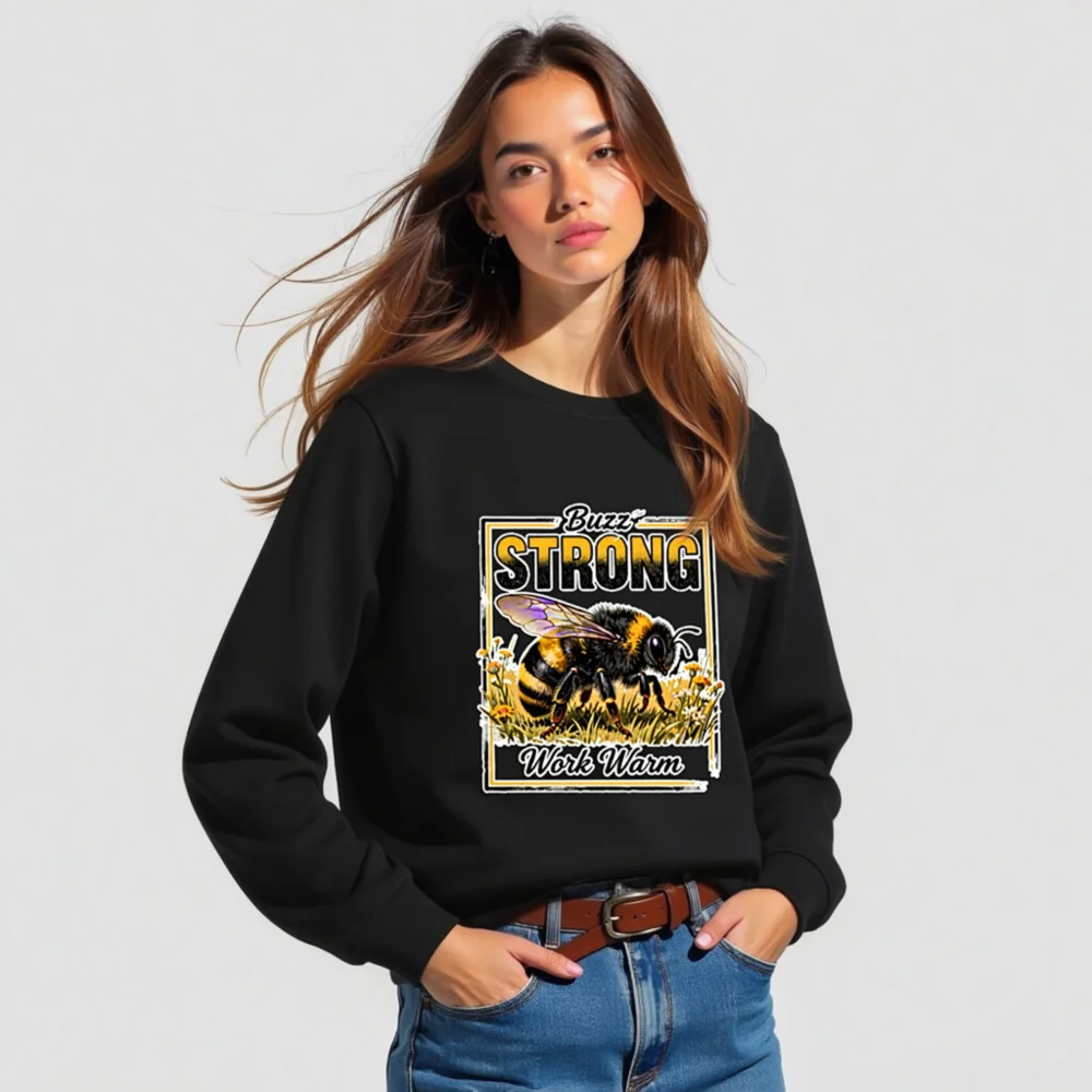 Buzz Strong Work Warm Unisex Organic Cotton Sweatshirt - Image 3