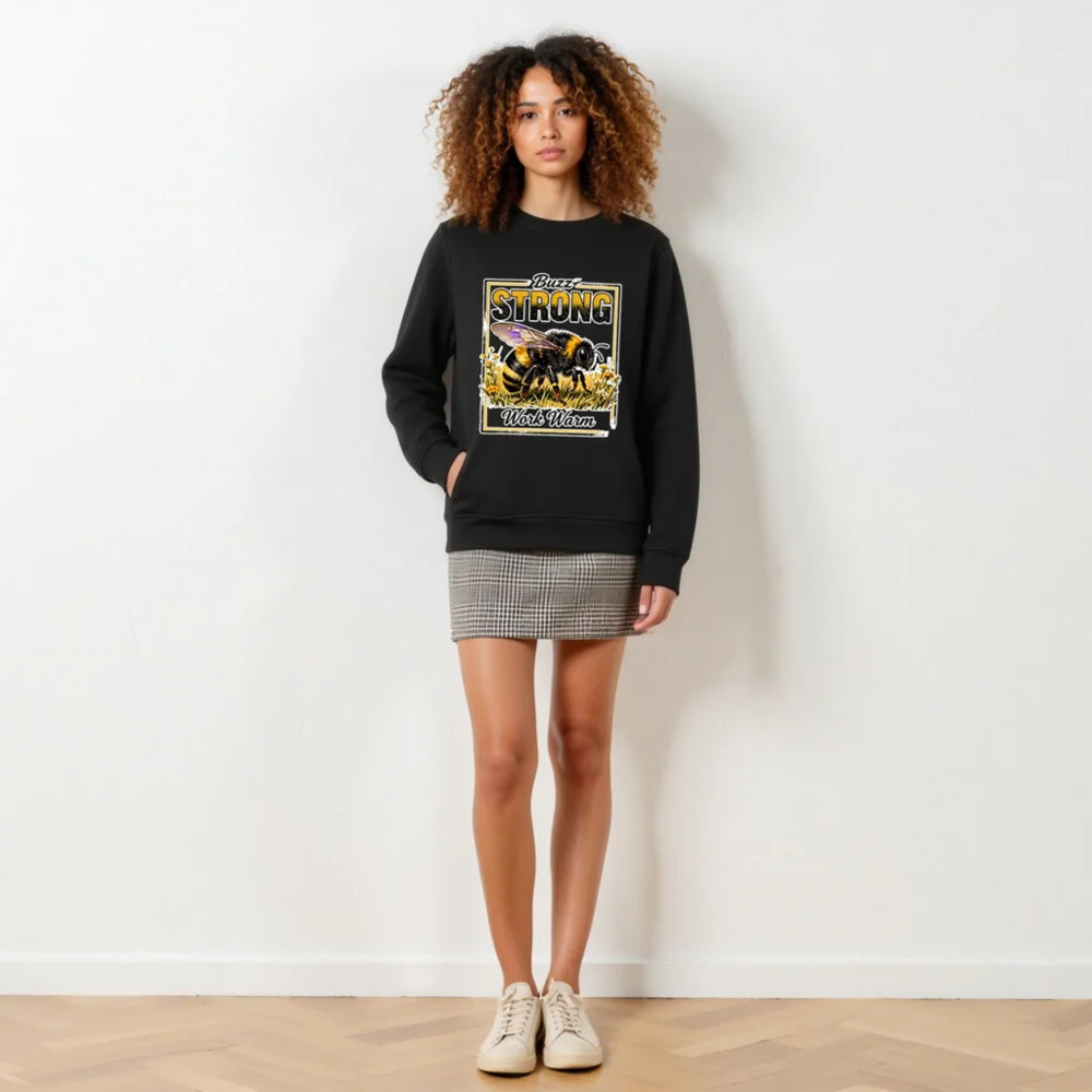 Buzz Strong Work Warm Unisex Organic Cotton Sweatshirt - Image 4