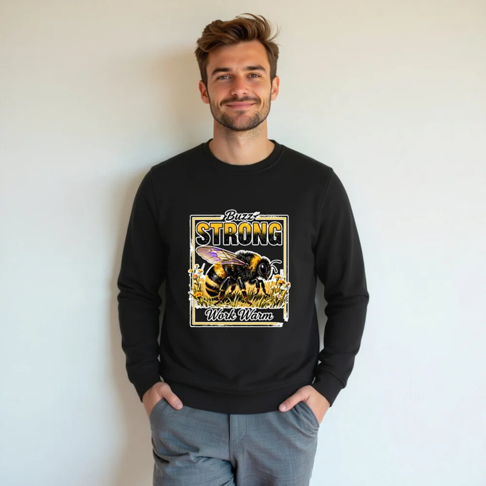 Buzz Strong Work Warm Unisex Organic Cotton Sweatshirt - Image 5