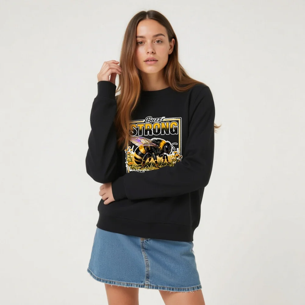Buzz Strong Work Warm Unisex Organic Cotton Sweatshirt - Image 6