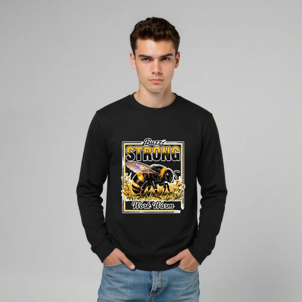 Buzz Strong Work Warm Unisex Organic Cotton Sweatshirt - Image 8