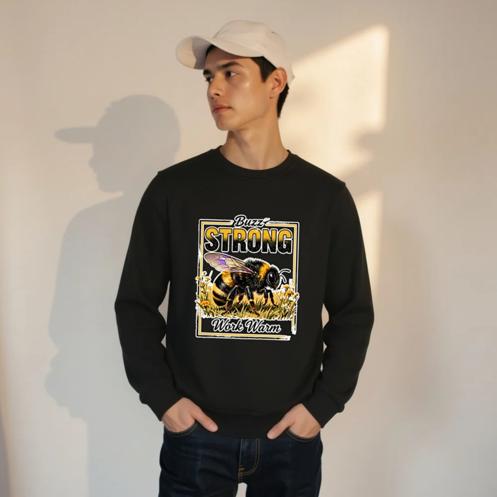 Buzz Strong Work Warm Unisex Organic Cotton Sweatshirt - Image 9