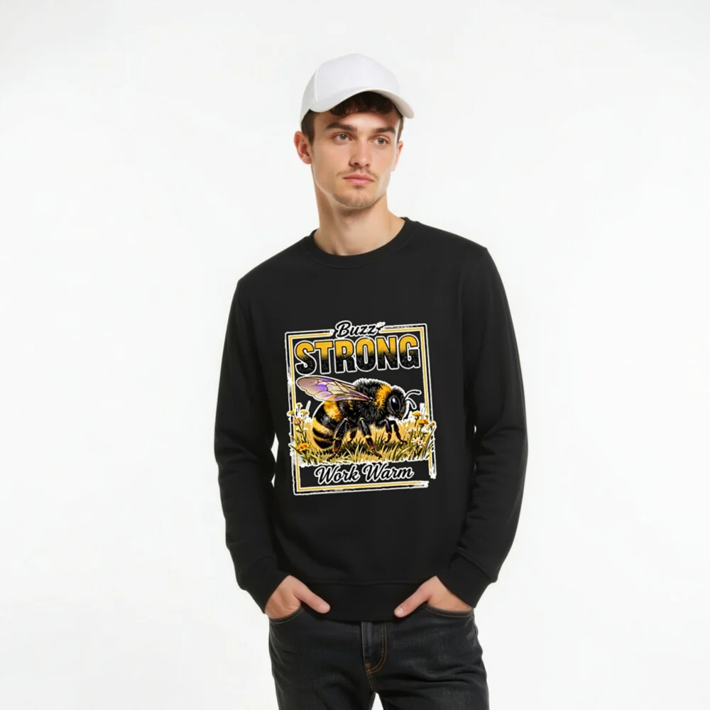 Buzz Strong Work Warm Unisex Organic Cotton Sweatshirt - Image 10
