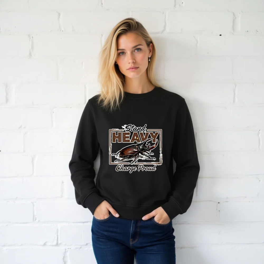 Organic Cotton Unisex Sweatshirt – Stand Heavy Charge Proud - Image 2