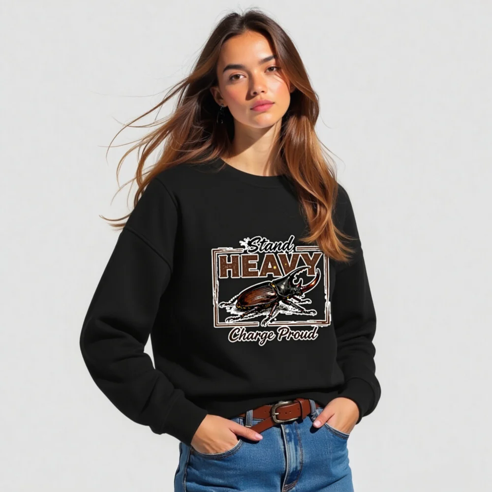 Organic Cotton Unisex Sweatshirt – Stand Heavy Charge Proud - Image 3