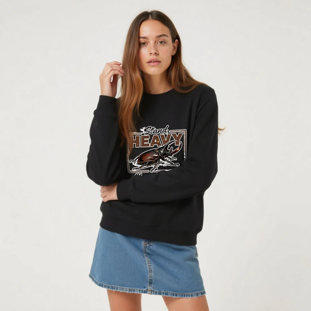 Organic Cotton Unisex Sweatshirt – Stand Heavy Charge Proud - Image 6