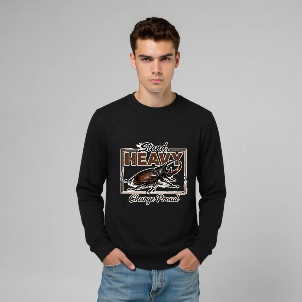 Organic Cotton Unisex Sweatshirt – Stand Heavy Charge Proud - Image 8