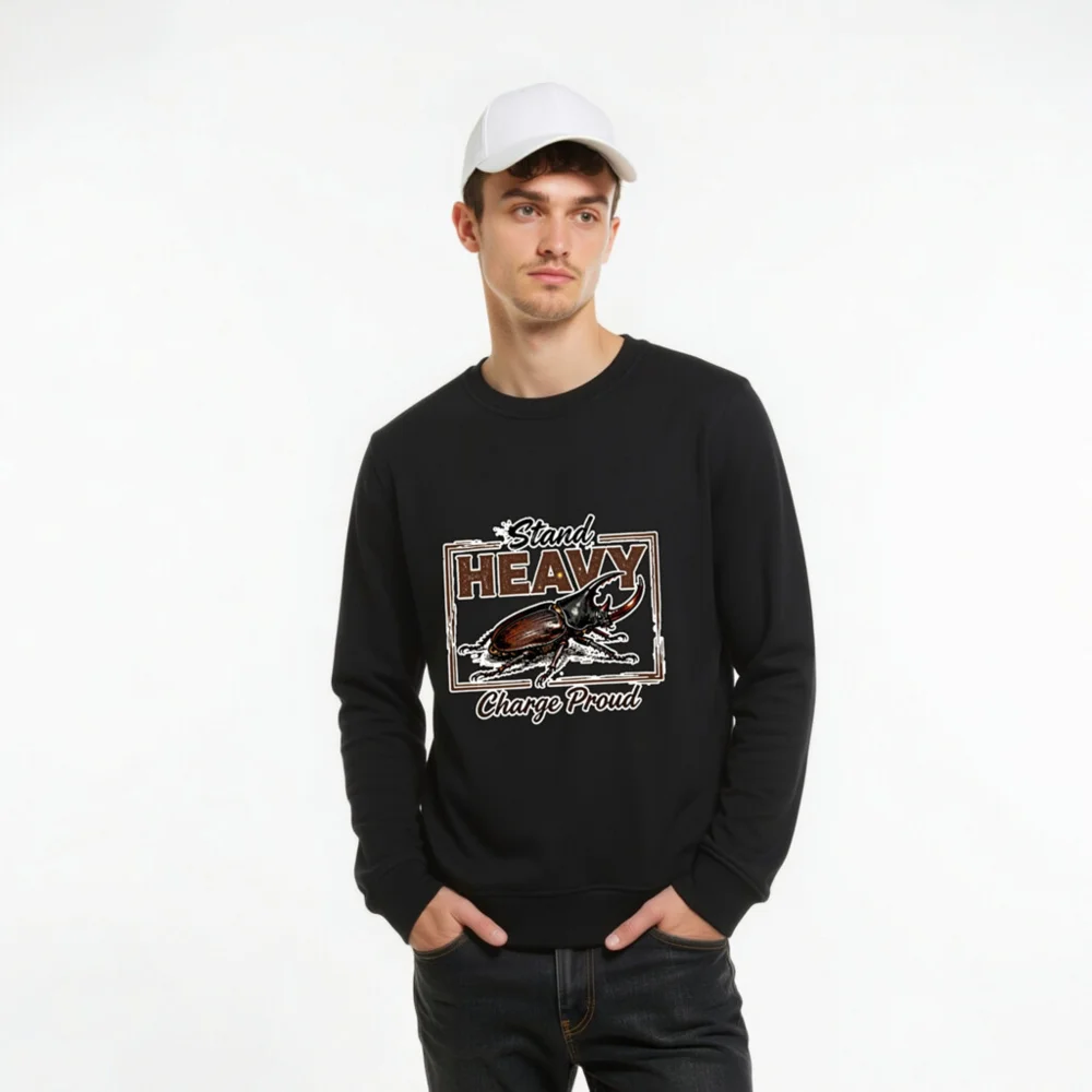 Organic Cotton Unisex Sweatshirt – Stand Heavy Charge Proud - Image 10