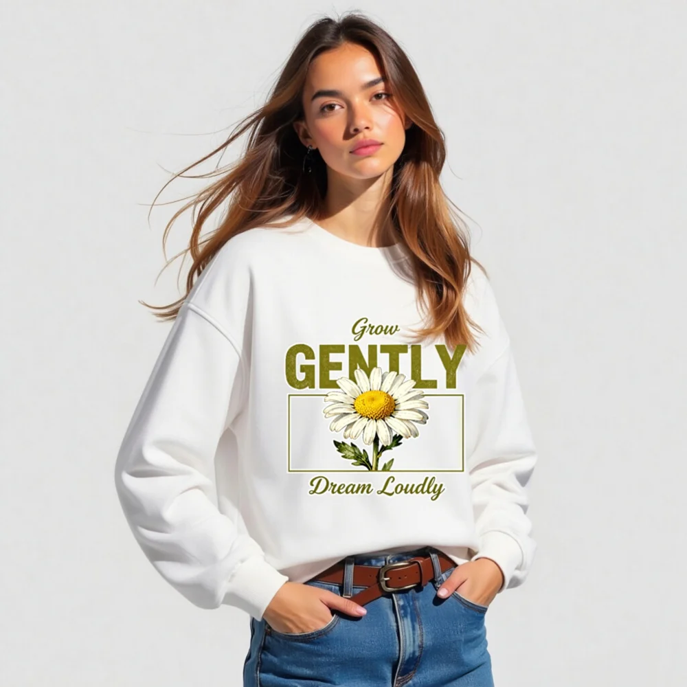 Organic Cotton Unisex Sweatshirt – Grow Gently Dream Loudly - Image 4