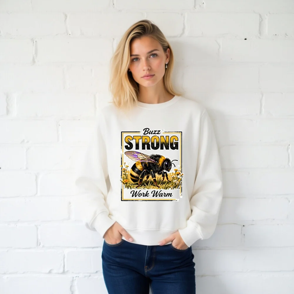 Buzz Strong Work Warm Unisex Organic Cotton Sweatshirt - Image 2