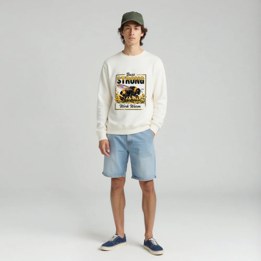 Buzz Strong Work Warm Unisex Organic Cotton Sweatshirt - Image 3