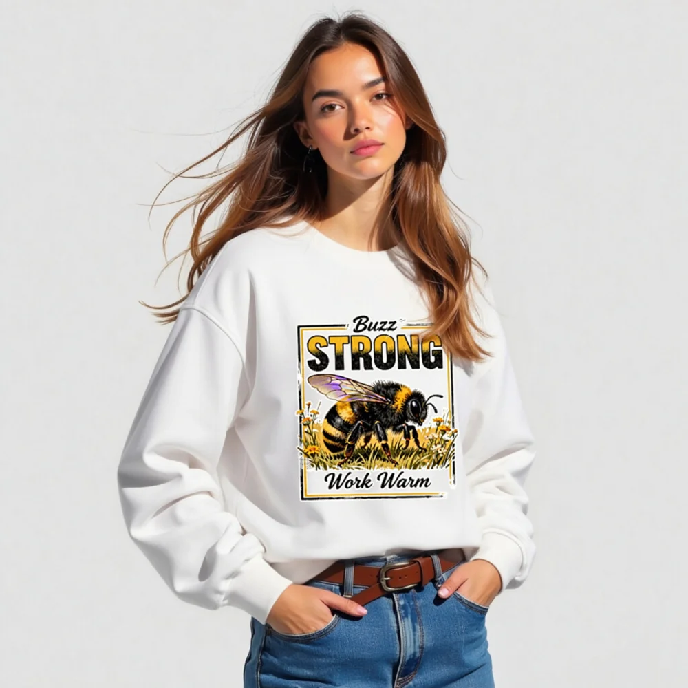 Buzz Strong Work Warm Unisex Organic Cotton Sweatshirt - Image 4