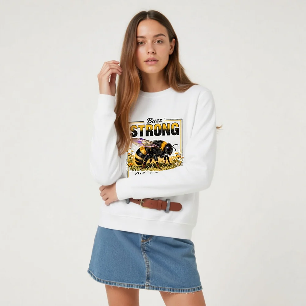 Buzz Strong Work Warm Unisex Organic Cotton Sweatshirt - Image 7