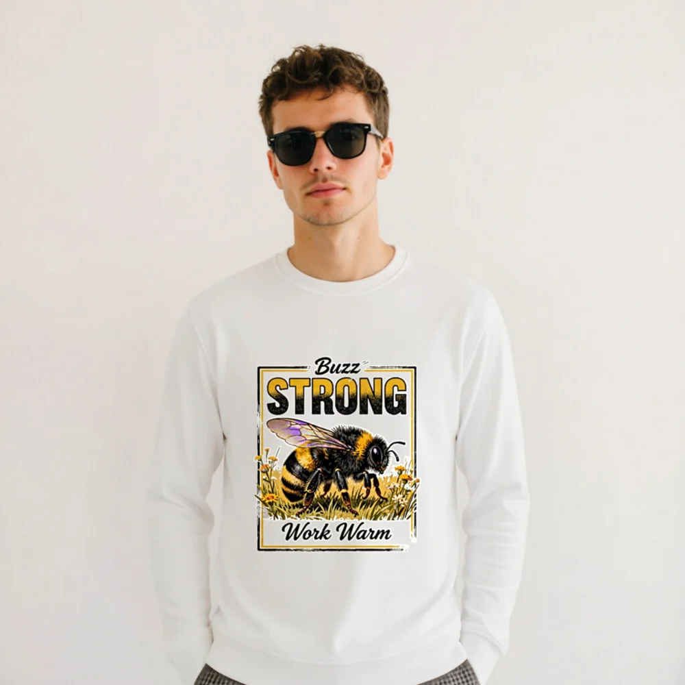 Buzz Strong Work Warm Unisex Organic Cotton Sweatshirt - Image 9