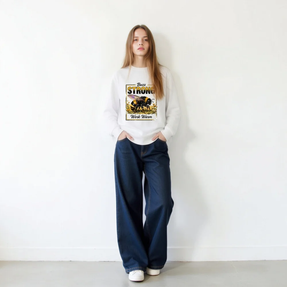 Buzz Strong Work Warm Unisex Organic Cotton Sweatshirt - Image 10