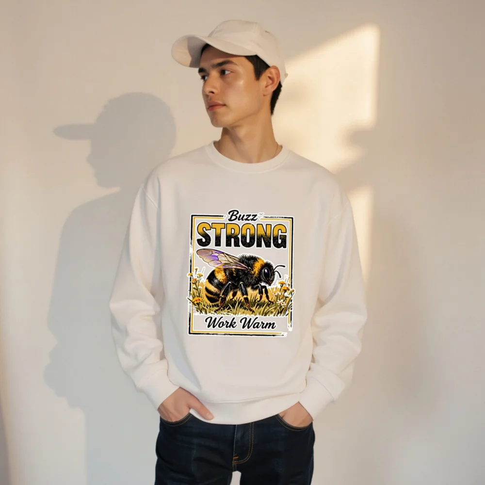 Buzz Strong Work Warm Unisex Organic Cotton Sweatshirt - Image 11