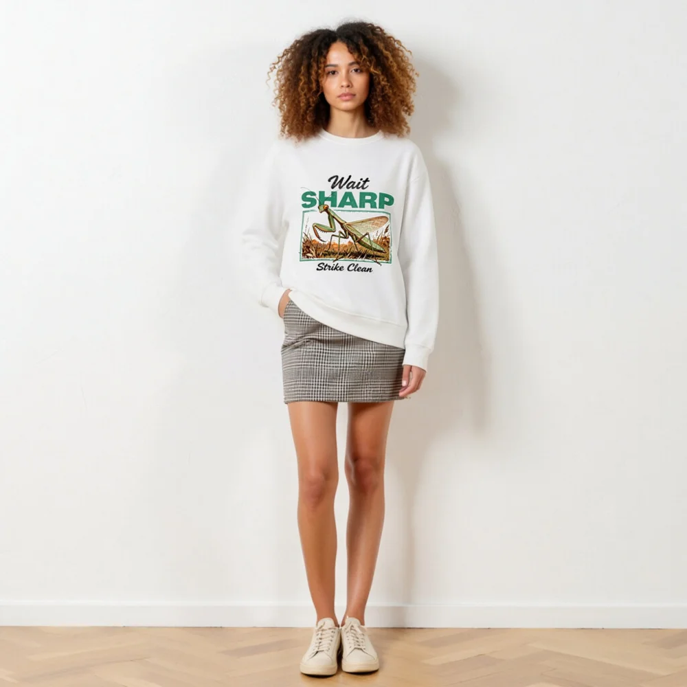 Organic Cotton Sweatshirt with Praying Mantis Graphic - Unisex - Image 5