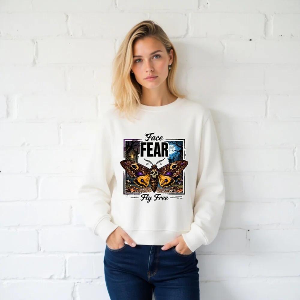Face Fear Fly Free Unisex Organic Sweatshirt - Image 2