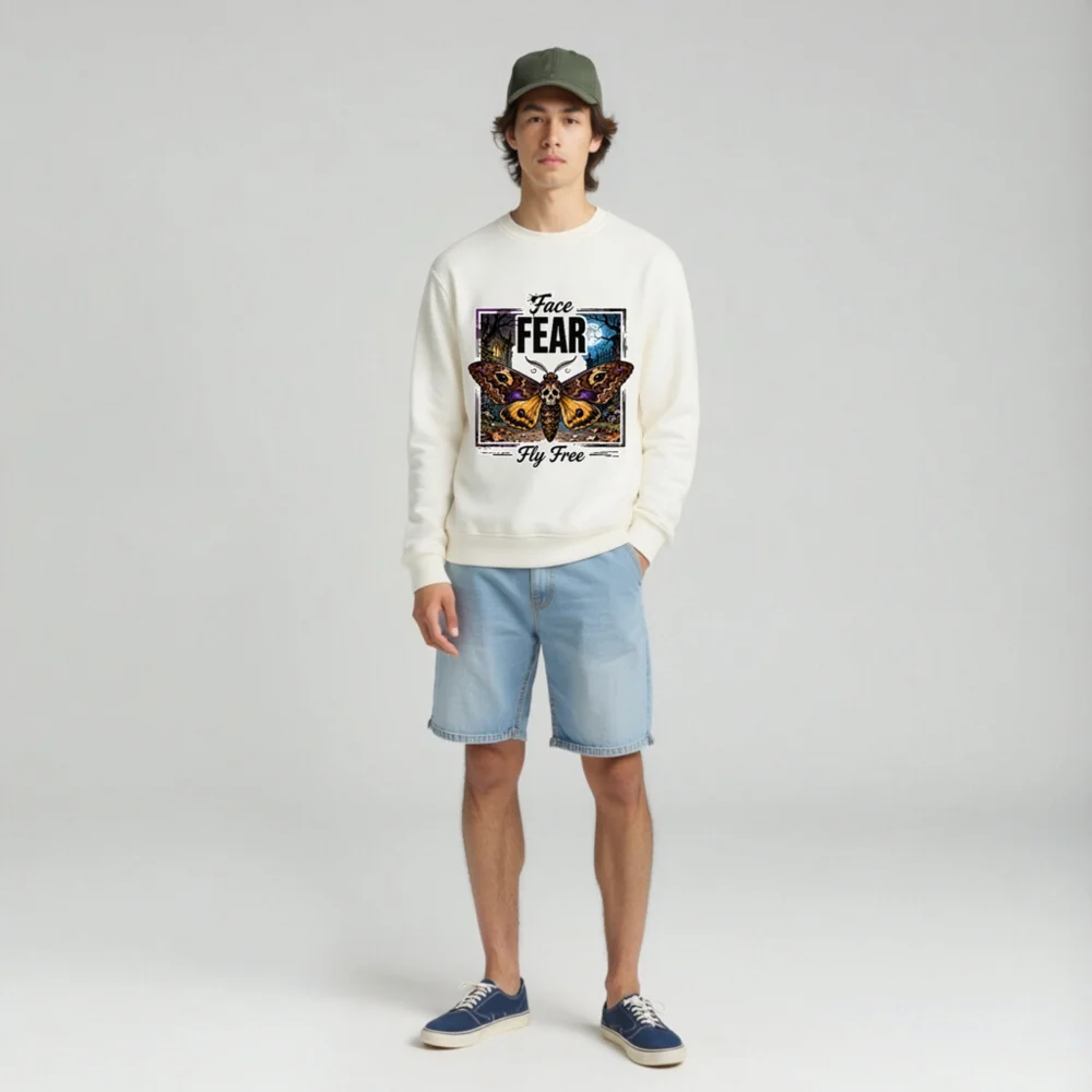 Face Fear Fly Free Unisex Organic Sweatshirt - Image 3