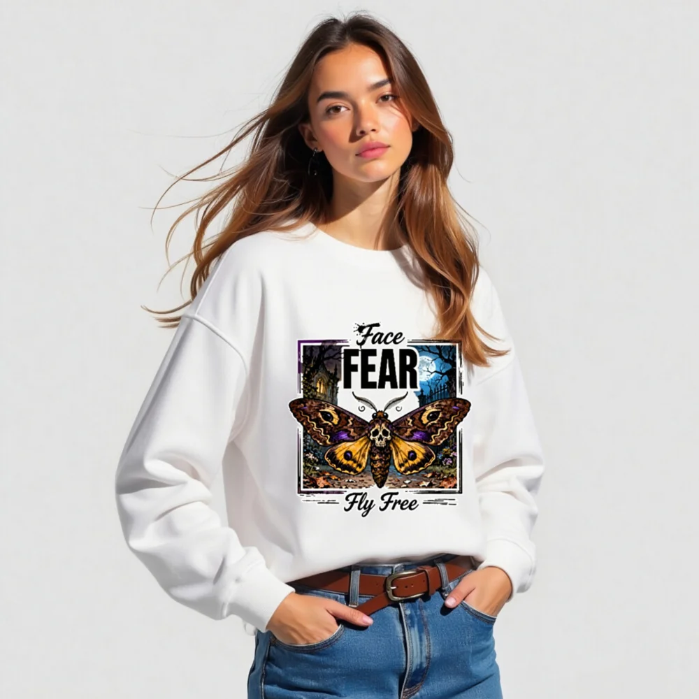 Face Fear Fly Free Unisex Organic Sweatshirt - Image 4