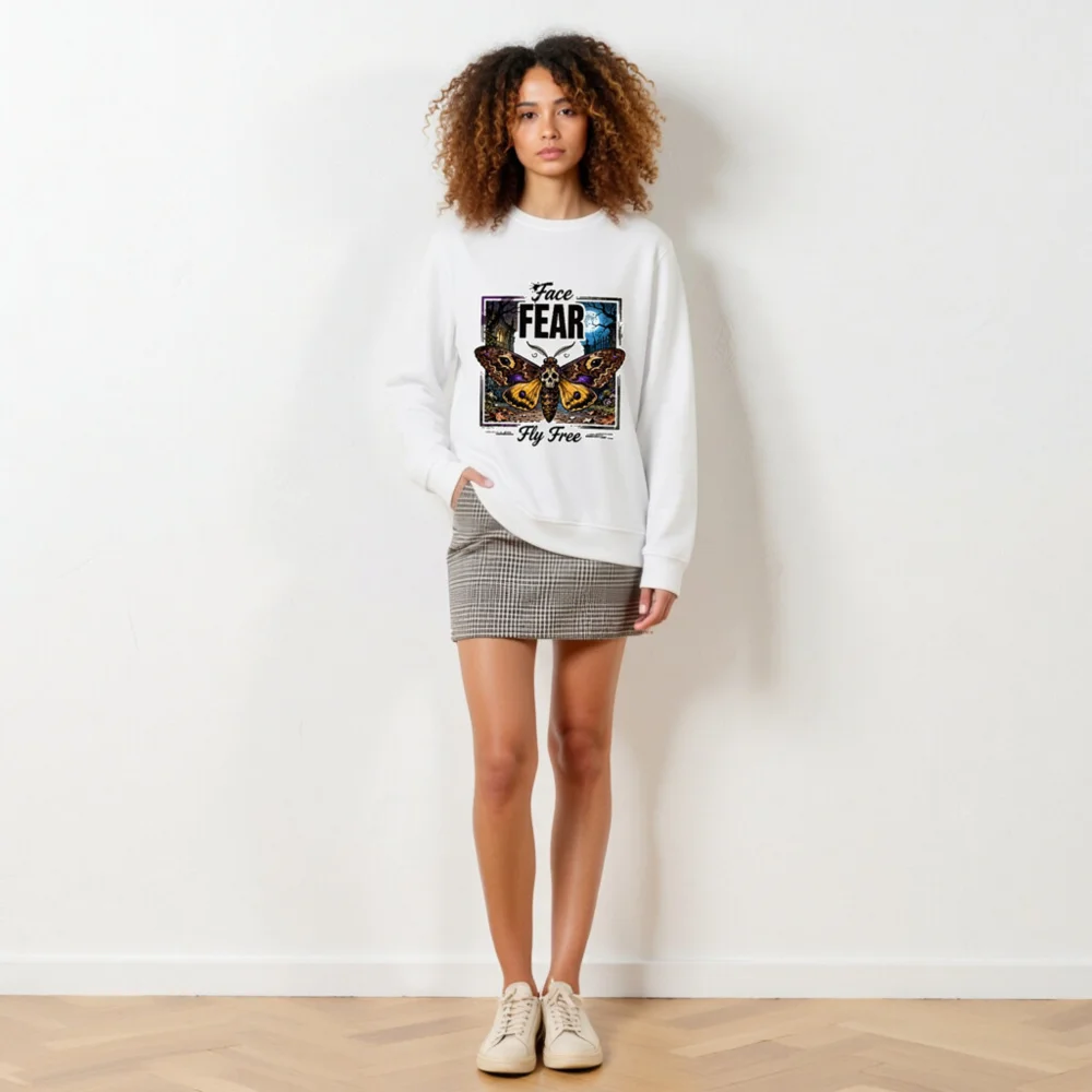 Face Fear Fly Free Unisex Organic Sweatshirt - Image 5