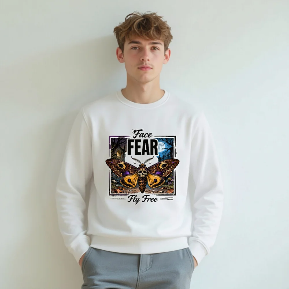 Face Fear Fly Free Unisex Organic Sweatshirt - Image 6