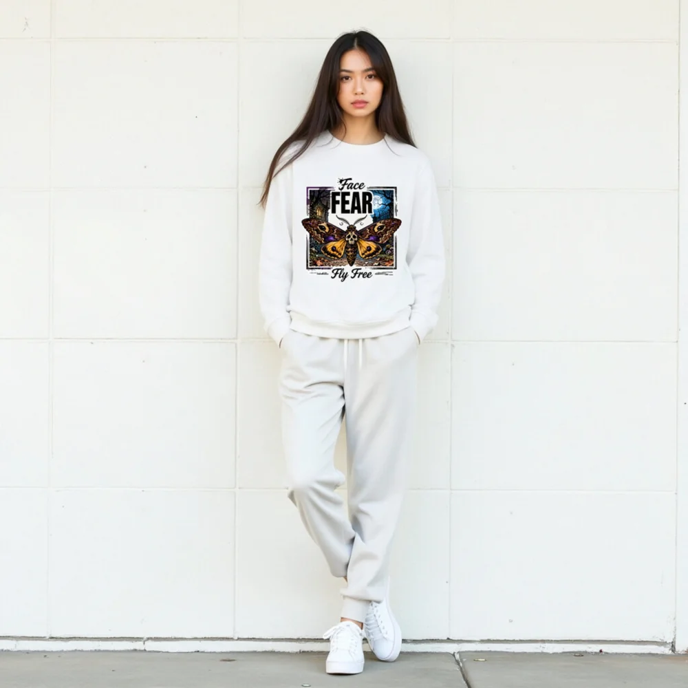 Face Fear Fly Free Unisex Organic Sweatshirt - Image 8