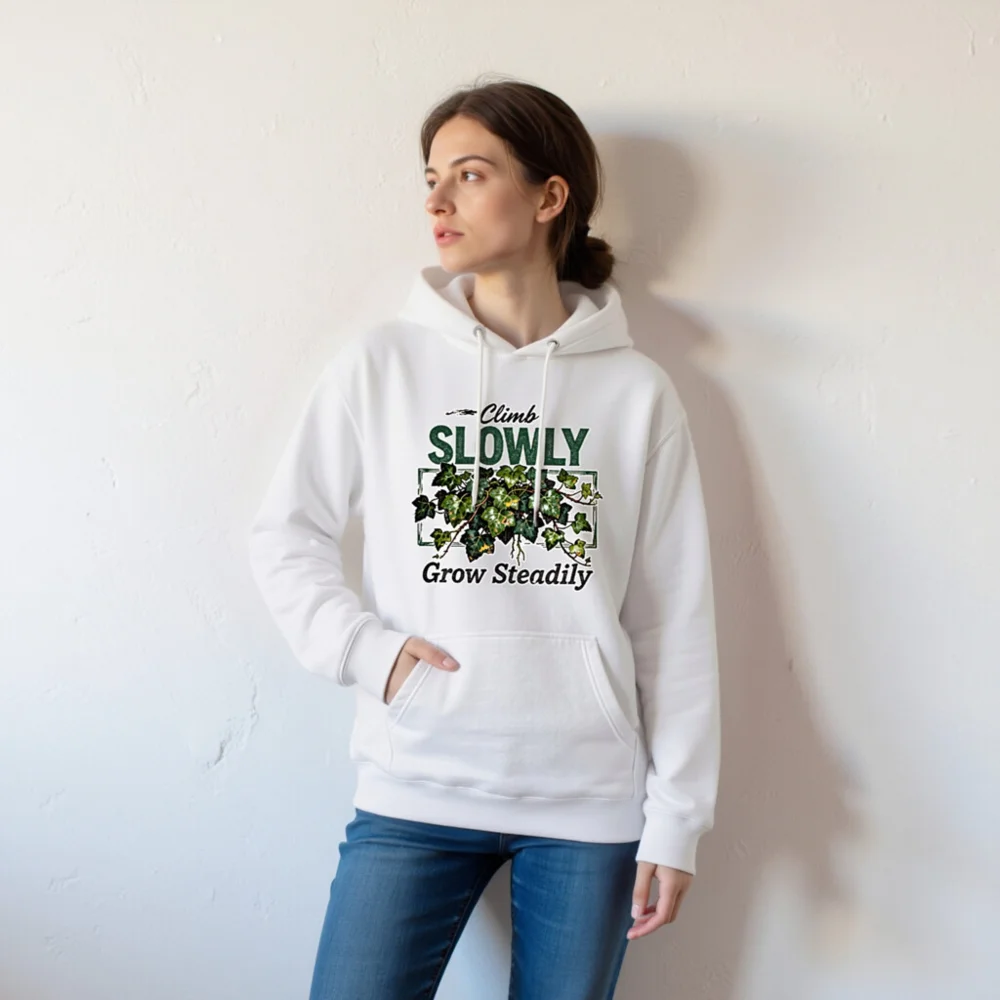 Climb Slowly Grow Steadily Hoodie – Unisex Premium Pullover - Image 5