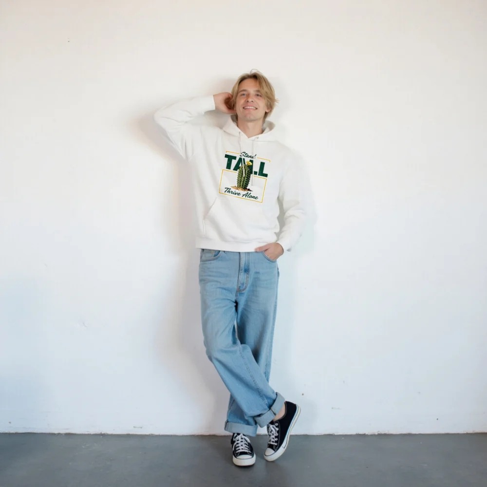 Stand Tall Thrive Alone Cactus Hoodie – Unisex Premium Pullover - Image 9