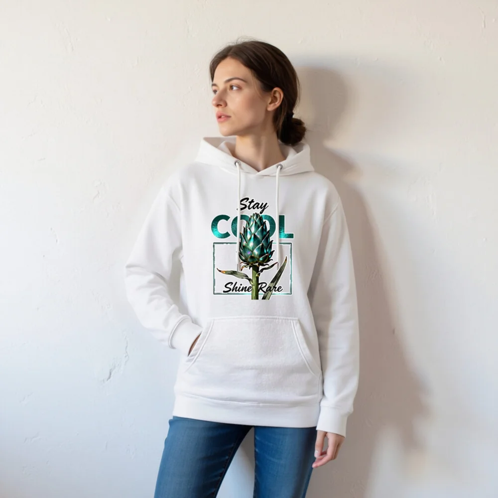 Stay Cool Shine Rare Artichoke Hoodie – Unisex Premium Pullover - Image 5