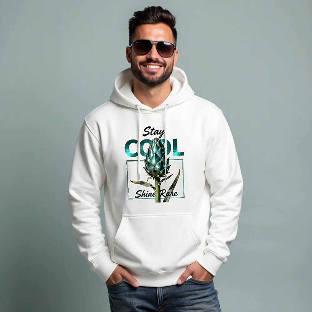 Stay Cool Shine Rare Artichoke Hoodie – Unisex Premium Pullover - Image 6