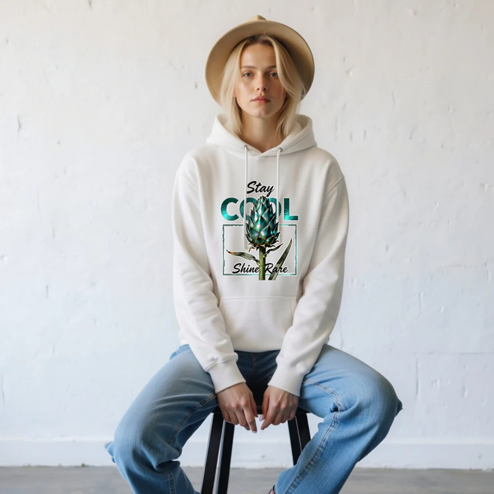 Stay Cool Shine Rare Artichoke Hoodie – Unisex Premium Pullover - Image 8