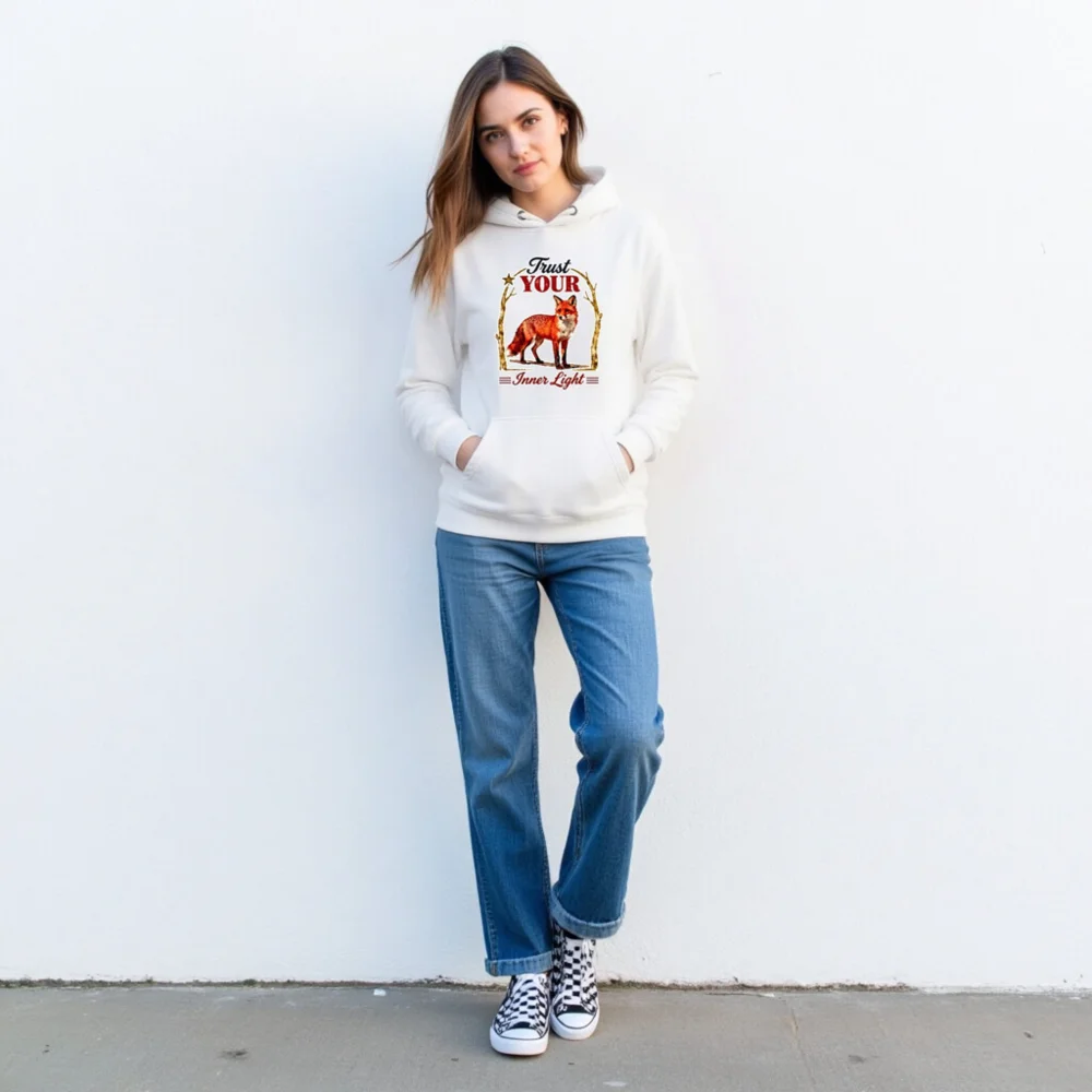 Trust Your Inner Light Fox Hoodie – Unisex Premium Pullover - Image 3