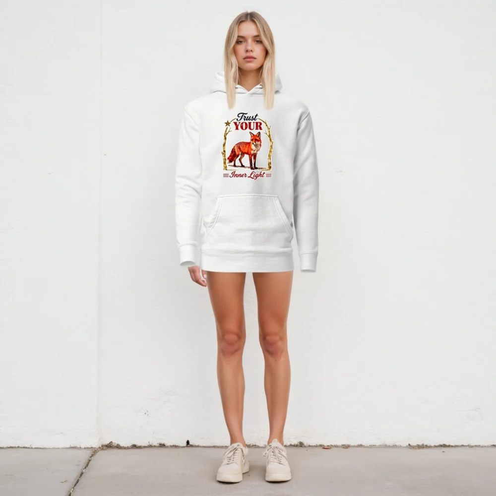 Trust Your Inner Light Fox Hoodie – Unisex Premium Pullover - Image 4