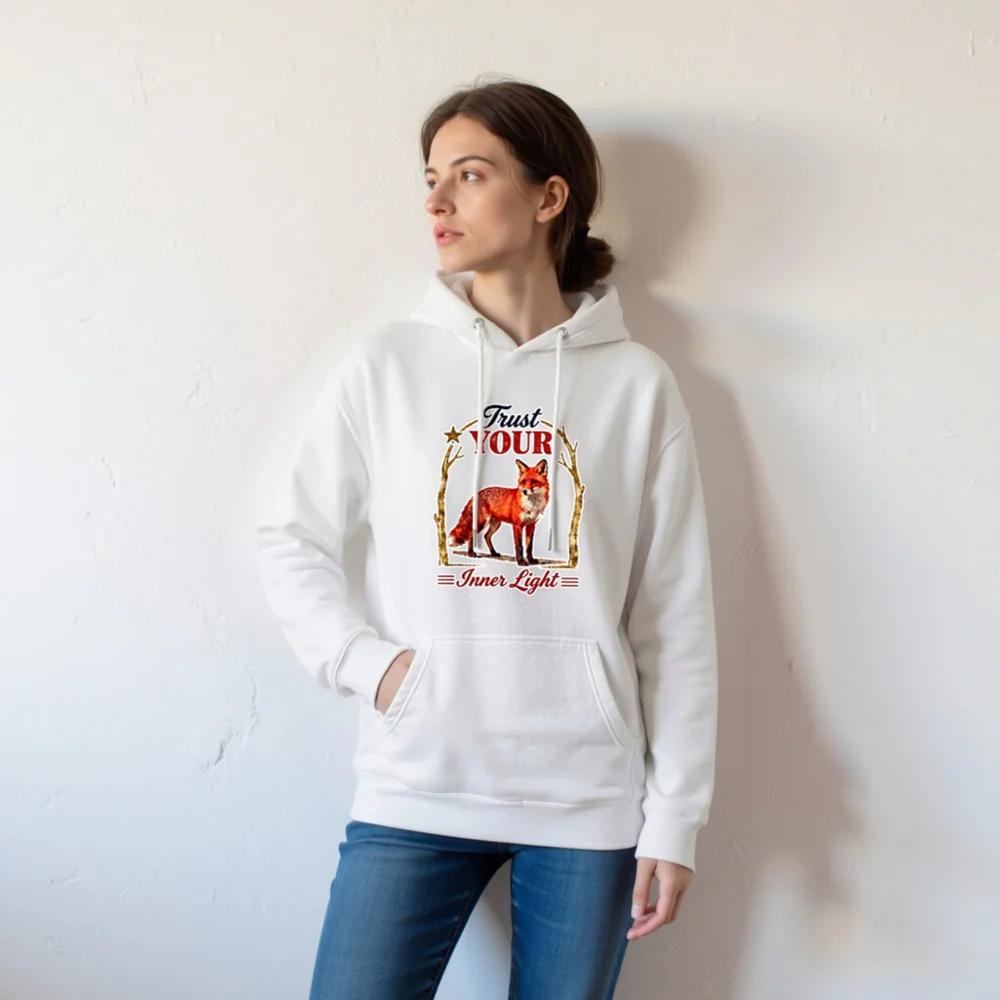 Trust Your Inner Light Fox Hoodie – Unisex Premium Pullover - Image 5