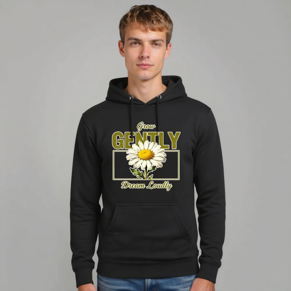Unisex Premium Pullover Hoodie - Grow Gently Dream Loudly Daisy Design - Image 11