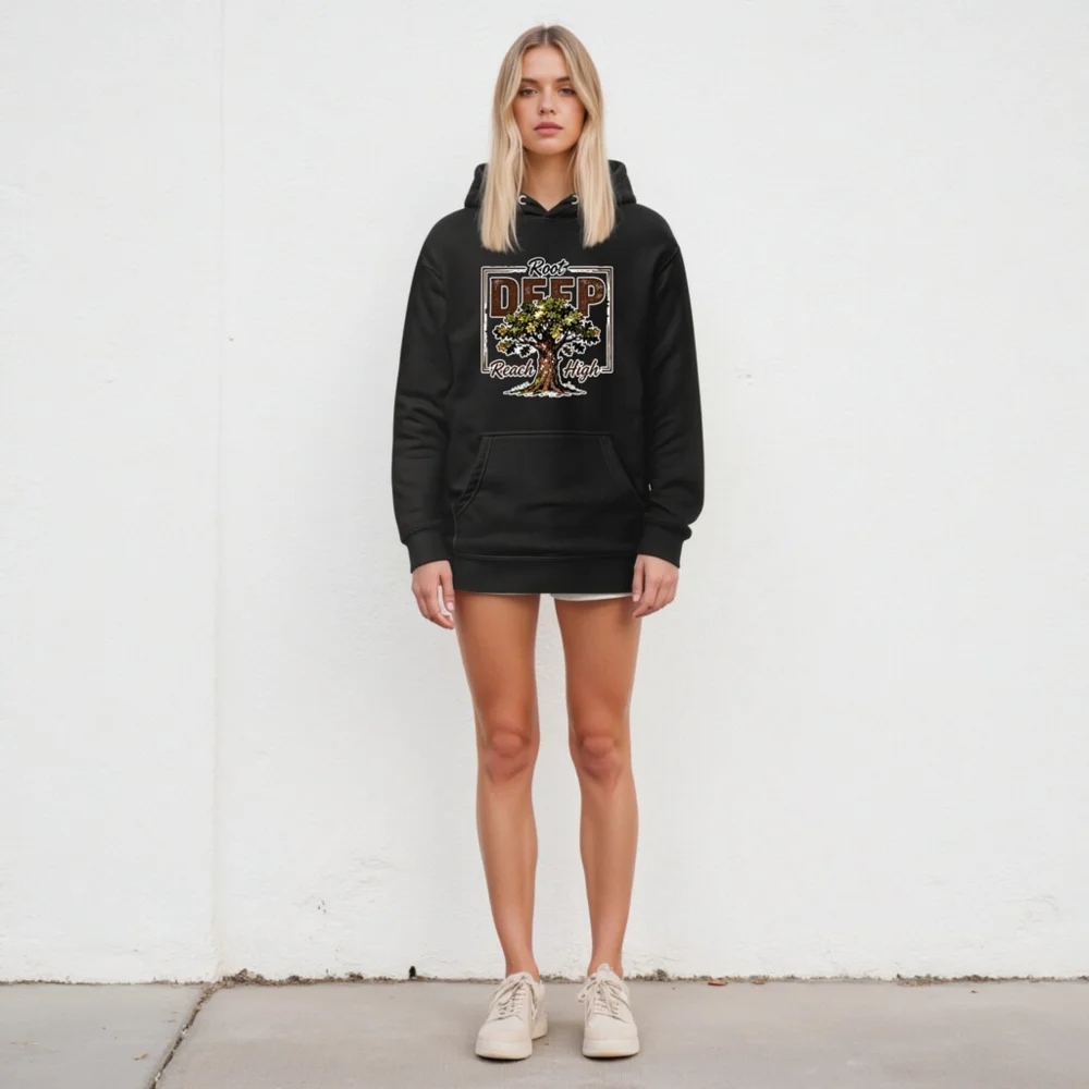 Root Deep Reach High Unisex Premium Hoodie - Image 4