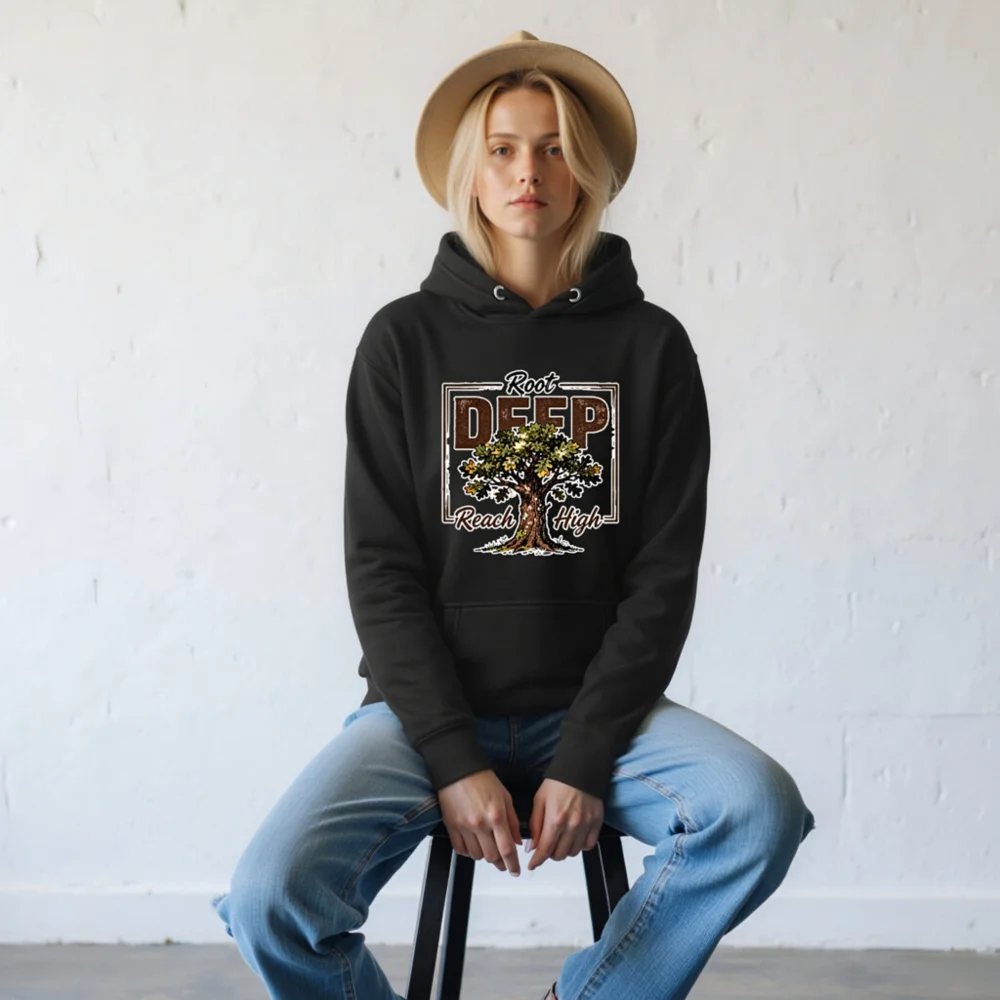 Root Deep Reach High Unisex Premium Hoodie - Image 7