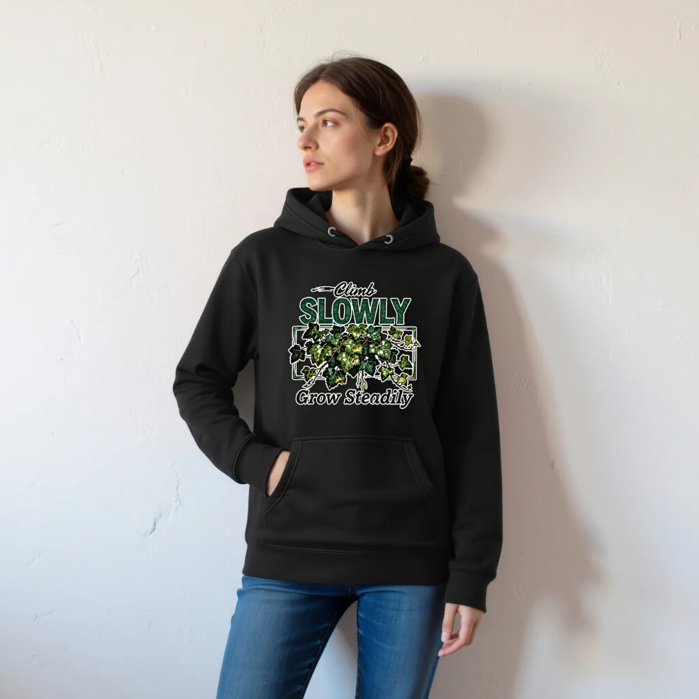 Climb Slowly Grow Steadily Hoodie – Unisex Premium Pullover - Image 5