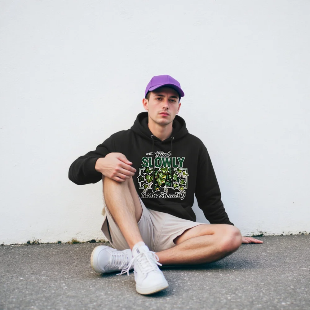 Climb Slowly Grow Steadily Hoodie – Unisex Premium Pullover - Image 6