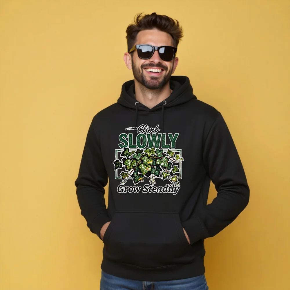 Climb Slowly Grow Steadily Hoodie – Unisex Premium Pullover - Image 8