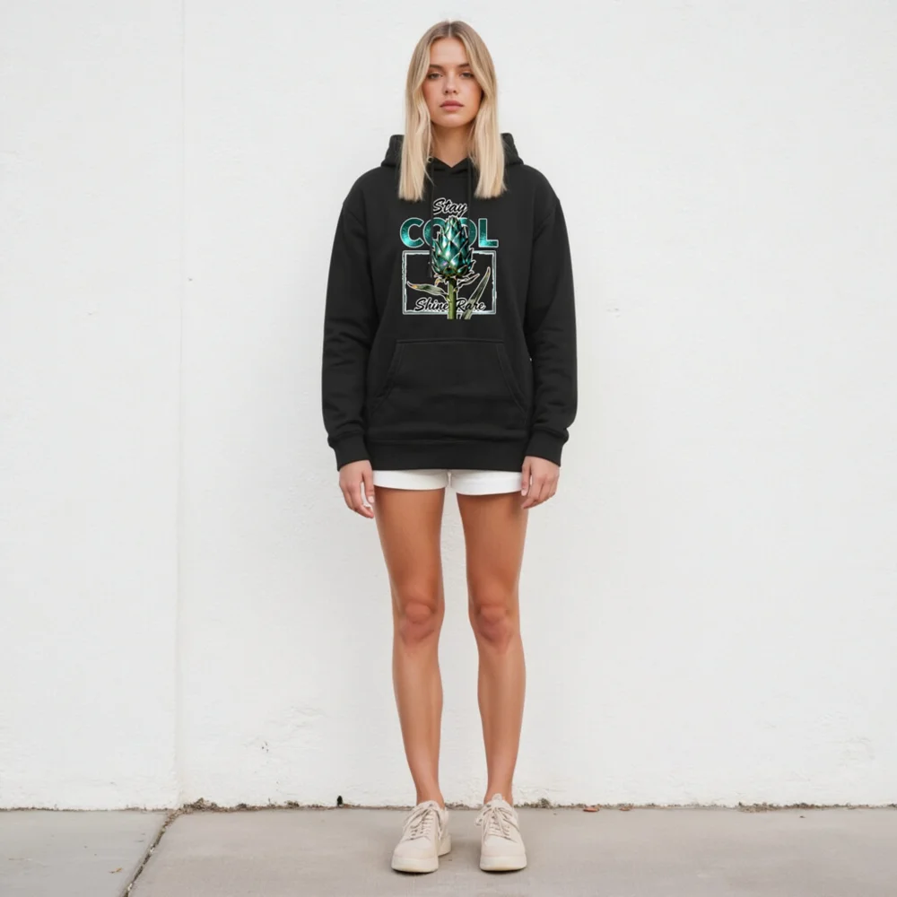 Unisex Premium Pullover Hoodie - Stay Cool Shine Rare Artichoke Design - Image 4