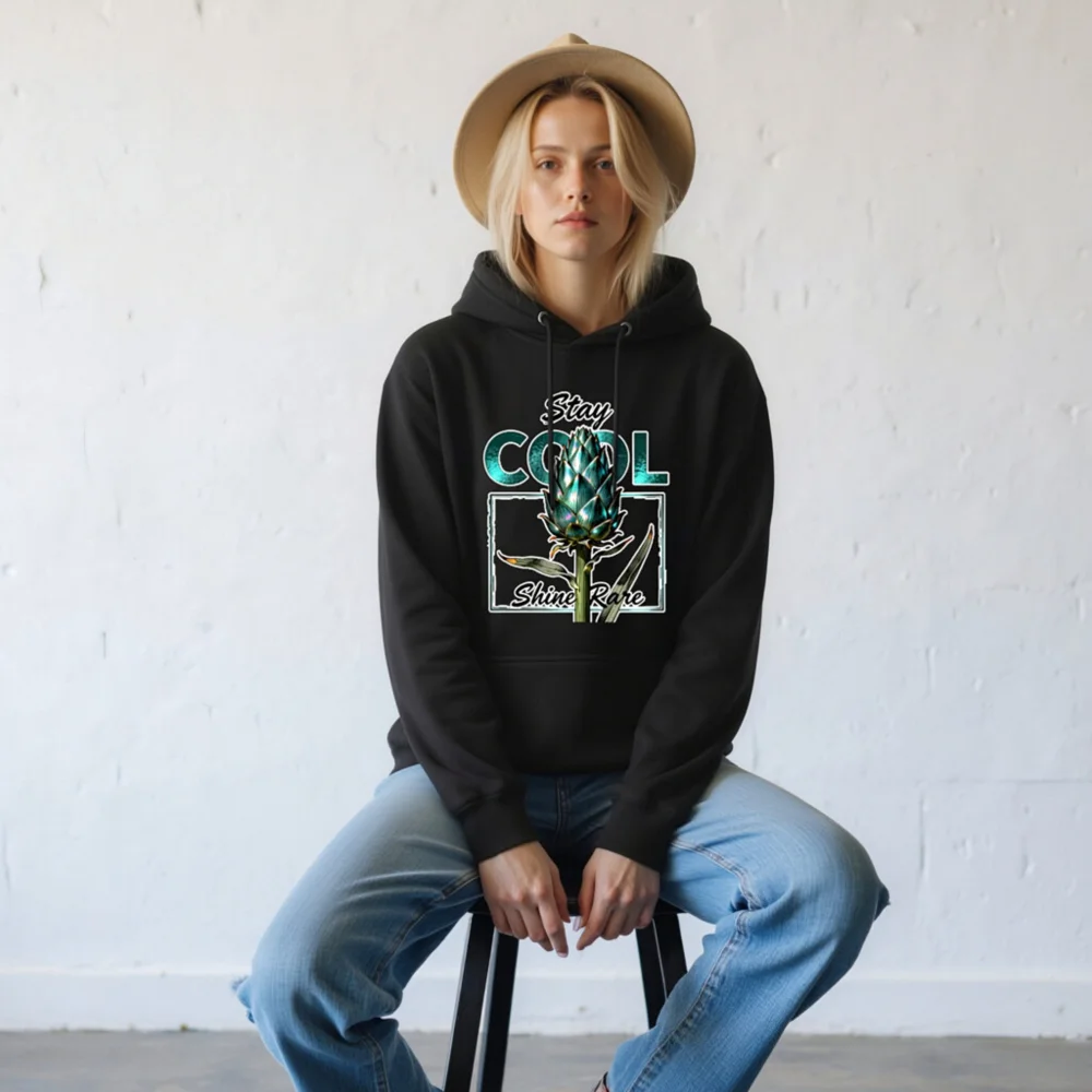 Unisex Premium Pullover Hoodie - Stay Cool Shine Rare Artichoke Design - Image 7