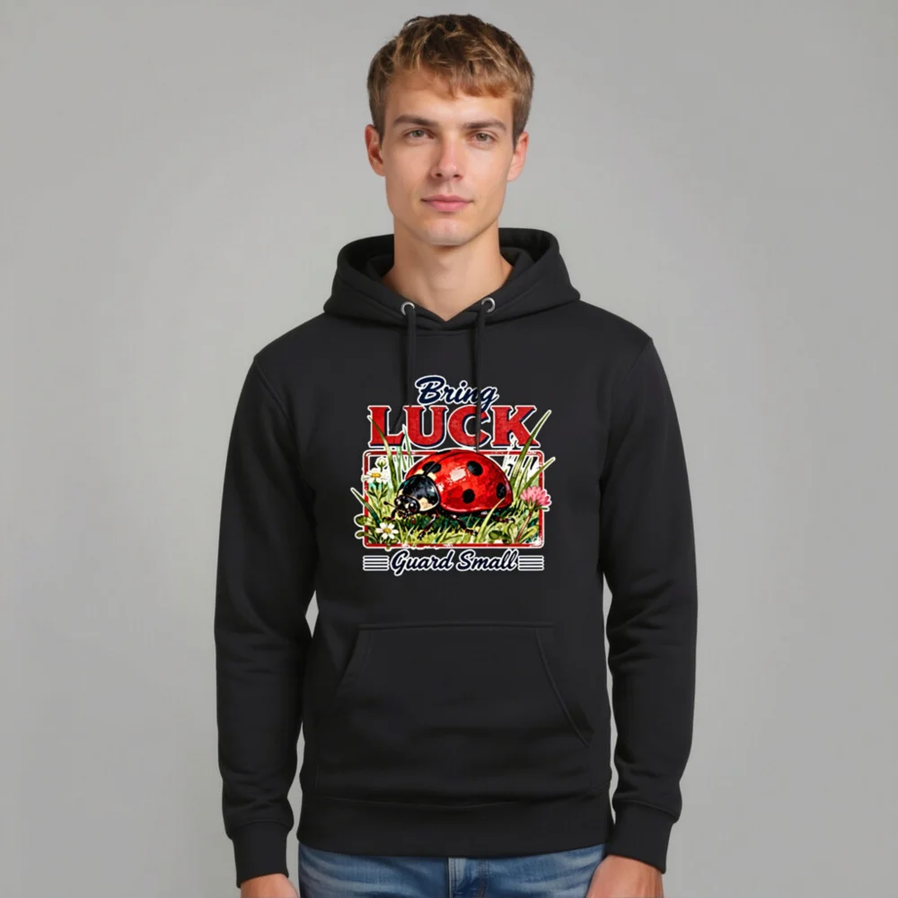 Unisex Premium Pullover Hoodie - Bring Luck Guard Small Ladybug Design - Image 11